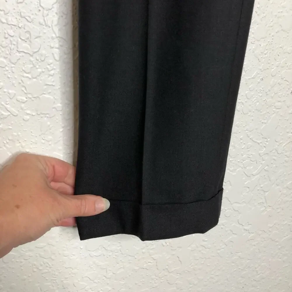 Akris Punto black wool blend trouser pants size US 8
